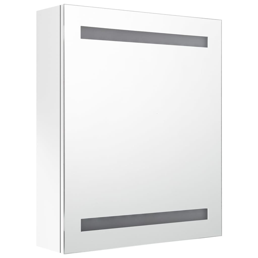 LED kupaonski ormarić s ogledalom sjajni bijeli 50 x 14 x 60 cm