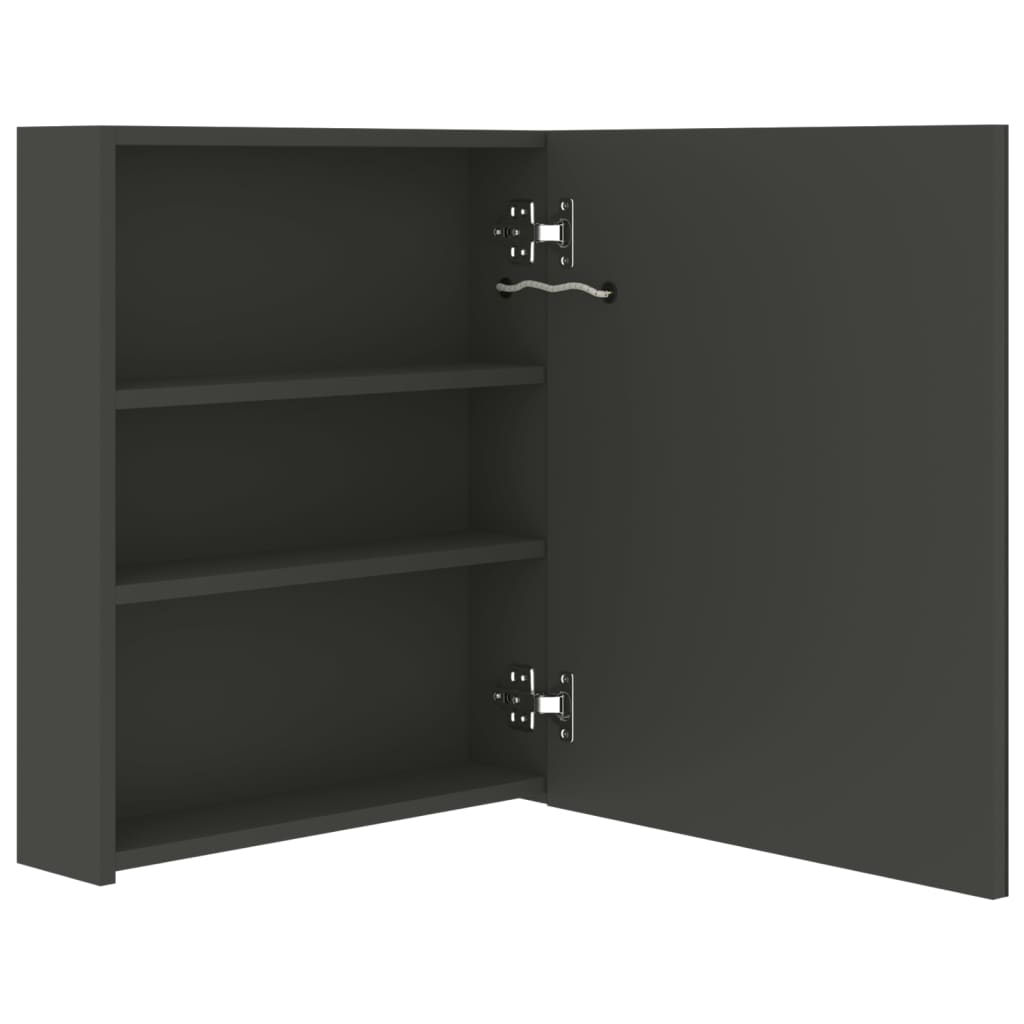 LED kupaonski ormarić s ogledalom antracit 50 x 14 x 60 cm