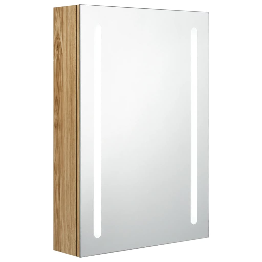LED kupaonski ormarić s ogledalom boja hrasta 50 x 13 x 70 cm