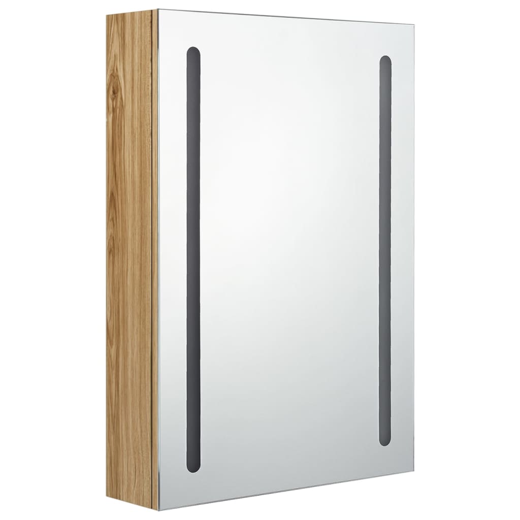 LED kupaonski ormarić s ogledalom boja hrasta 50 x 13 x 70 cm