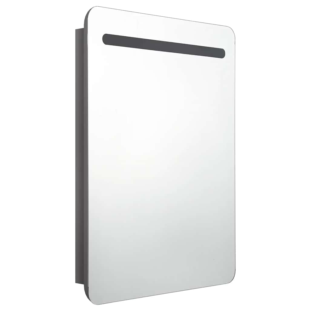 LED kupaonski ormarić s ogledalom sjajni sivi 60 x 11 x 80 cm
