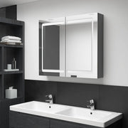 LED kupaonski ormarić s ogledalom sivi 80 x 12 x 68 cm