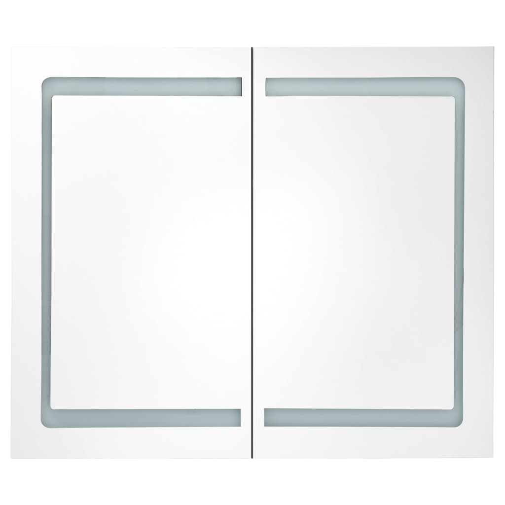 LED kupaonski ormarić s ogledalom boja hrasta 80 x 12 x 68 cm