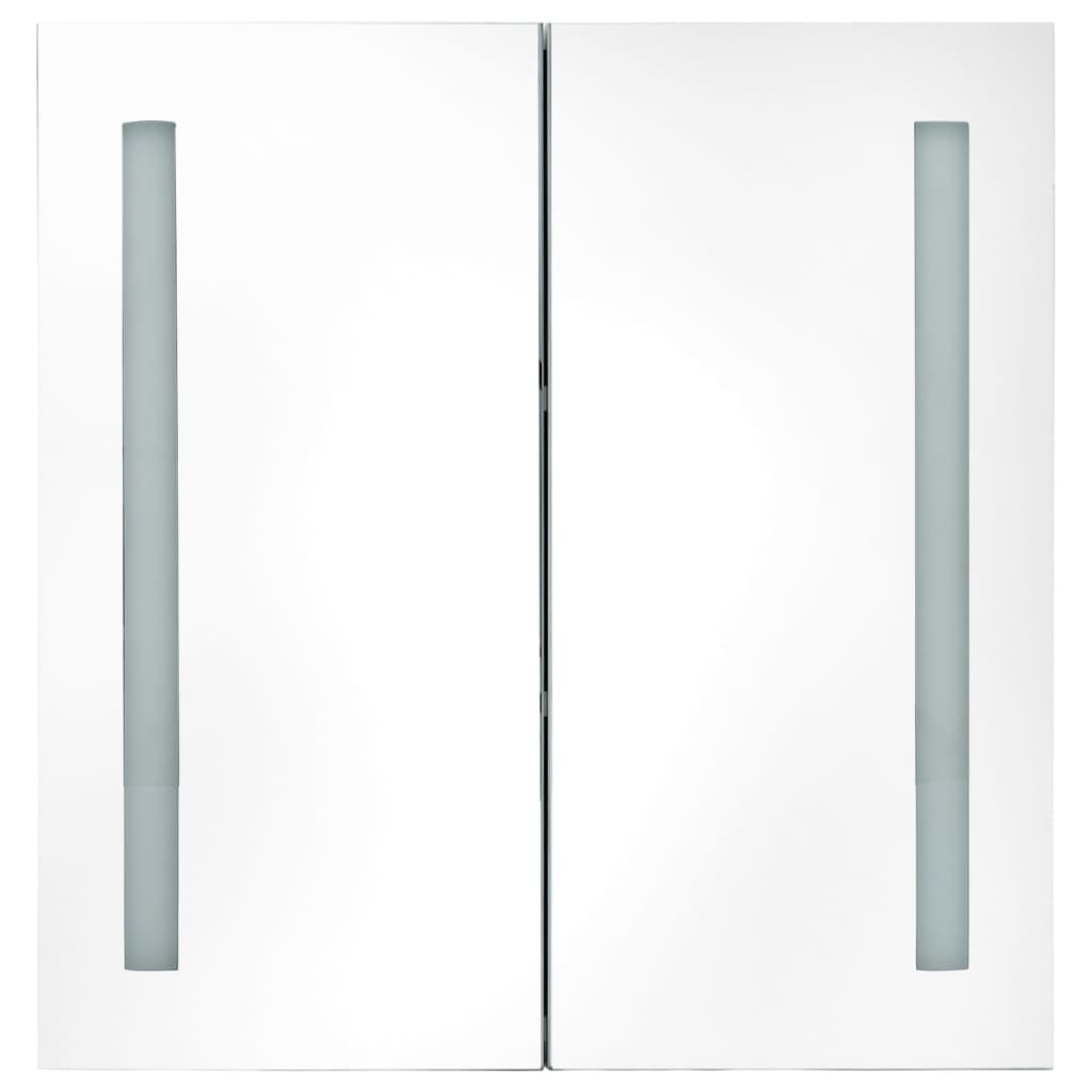 LED kupaonski ormarić s ogledalom sjajni crni 62 x 14 x 60 cm
