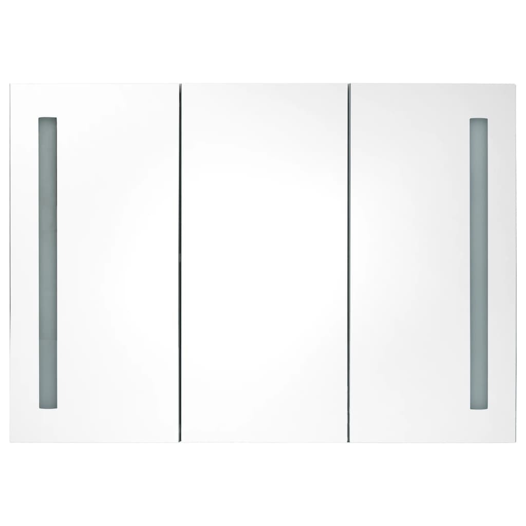 LED kupaonski ormarić s ogledalom 89 x 14 x 62 cm sjajni sivi