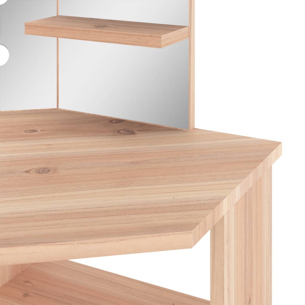 Kutni toaletni stolić LED boja hrasta 111 x 54 x 141,5 cm