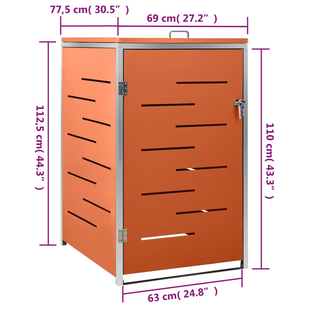 Spremište za kantu za smeće 69x77,5x112,5 cm nehrđajući čelik