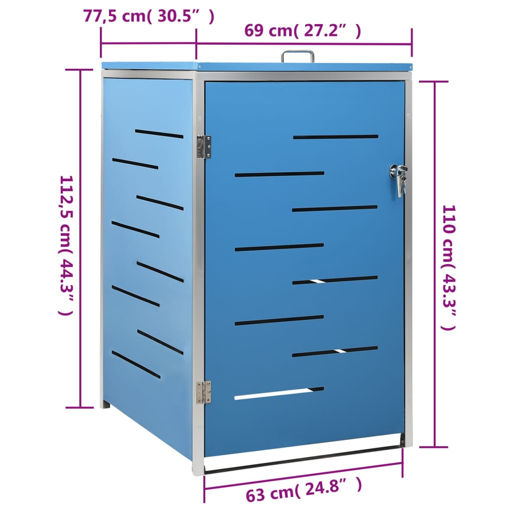Spremište za kantu za smeće 69x77,5x112,5 cm nehrđajući čelik