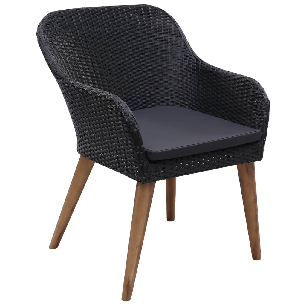 5-dijelni vrtni blagovaonski set crni