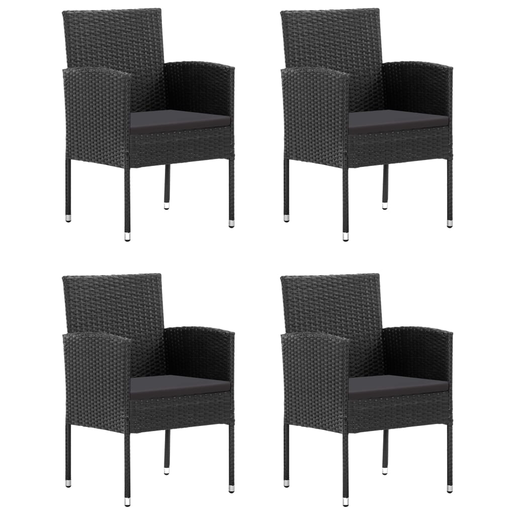 5-dijelni vrtni blagovaonski set crni