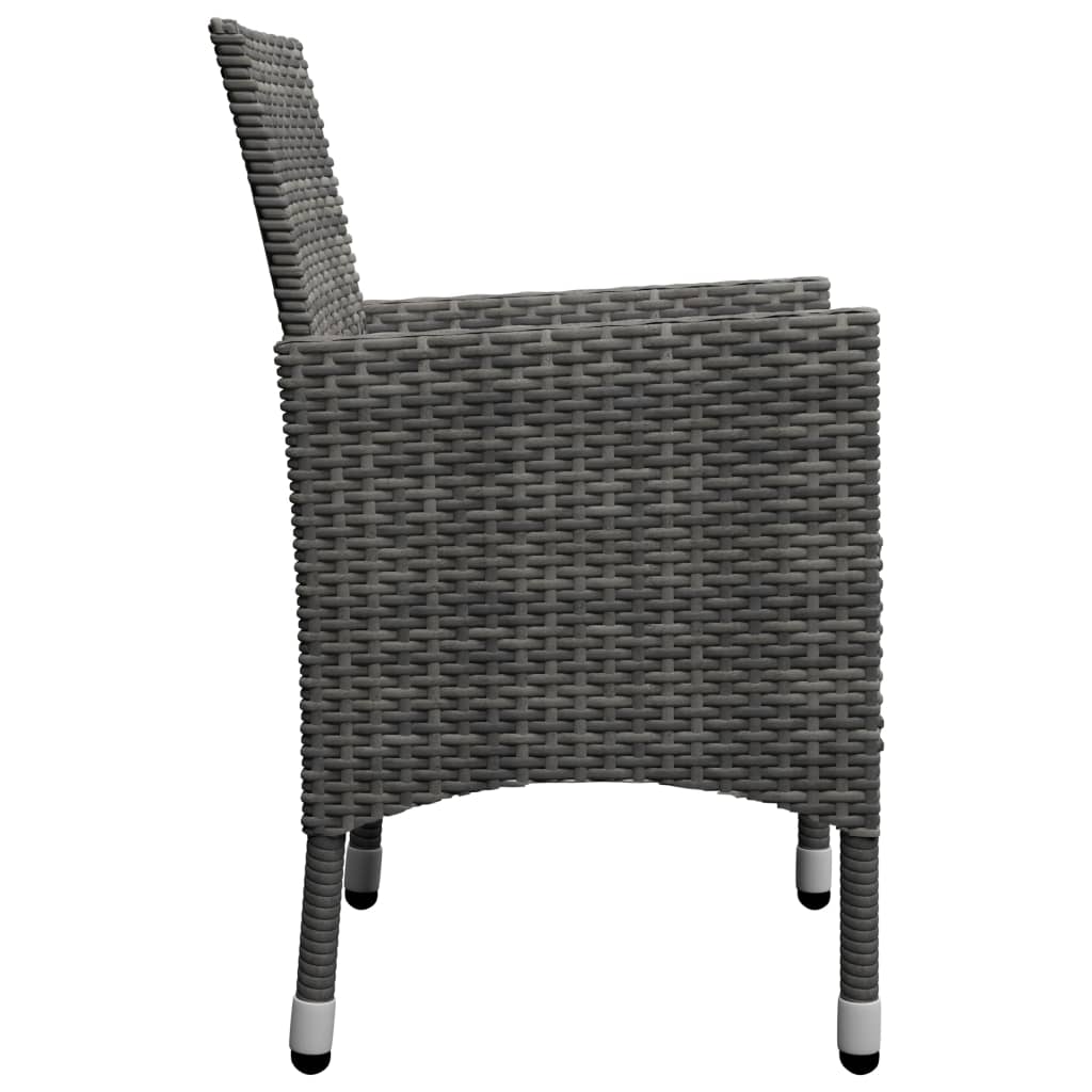 3-dijelni vrtni blagovaonski set sivi