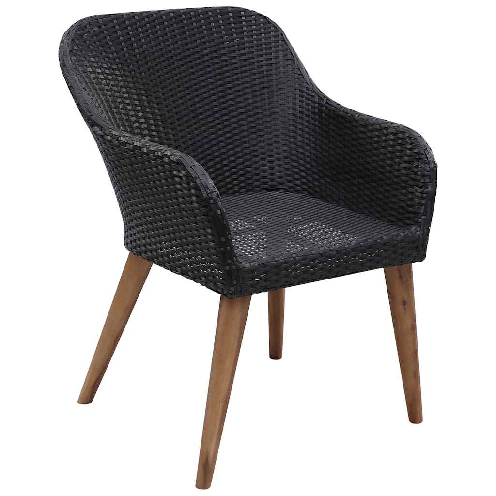 5-dijelni vrtni blagovaonski set crni