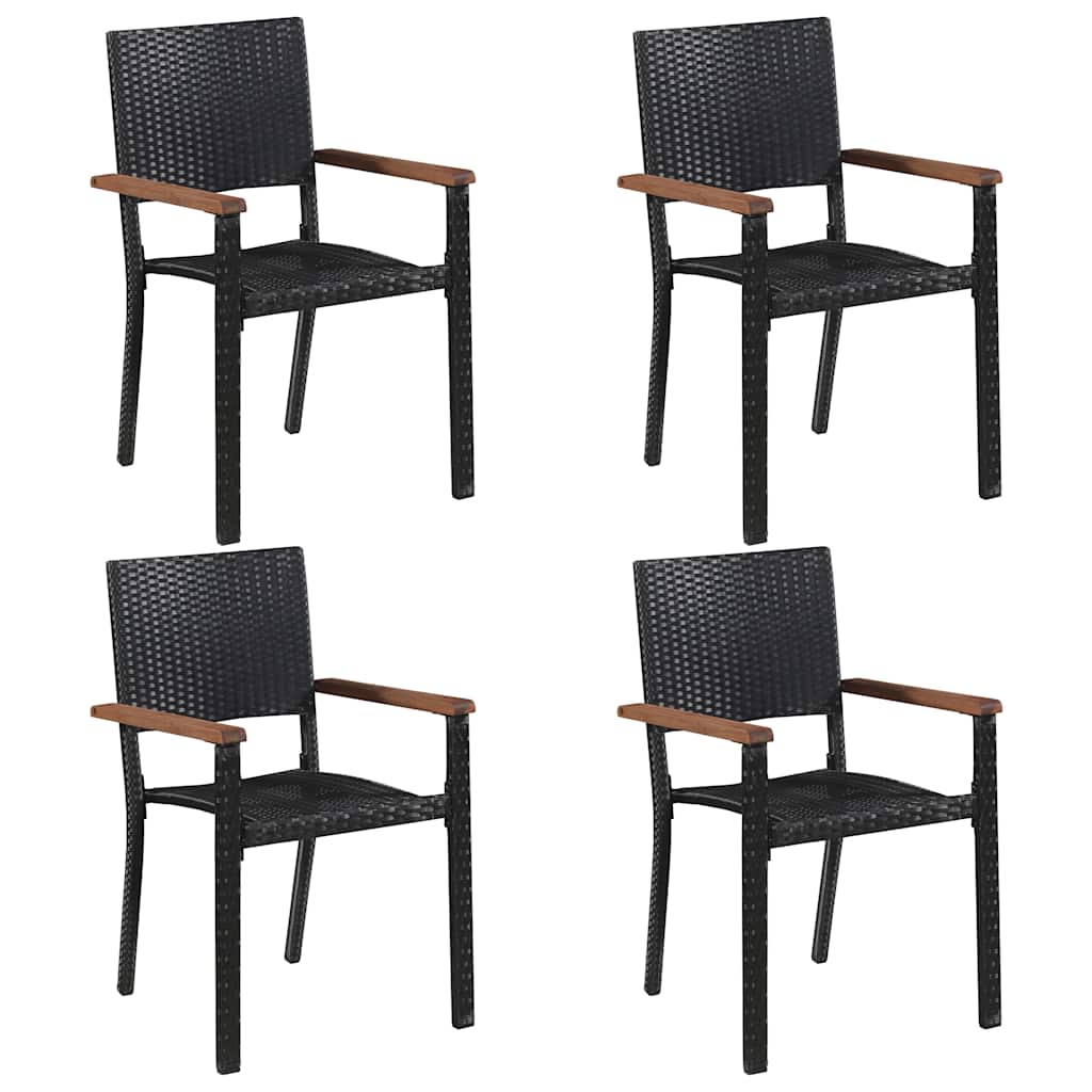 5-dijelni vrtni blagovaonski set crni