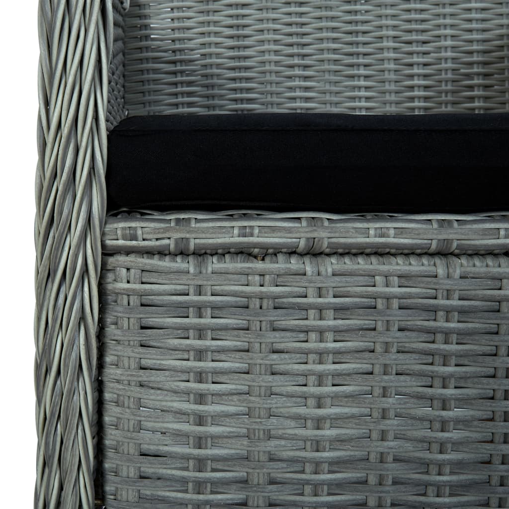 7-dijelni vrtni blagovaonski set svjetlosivi