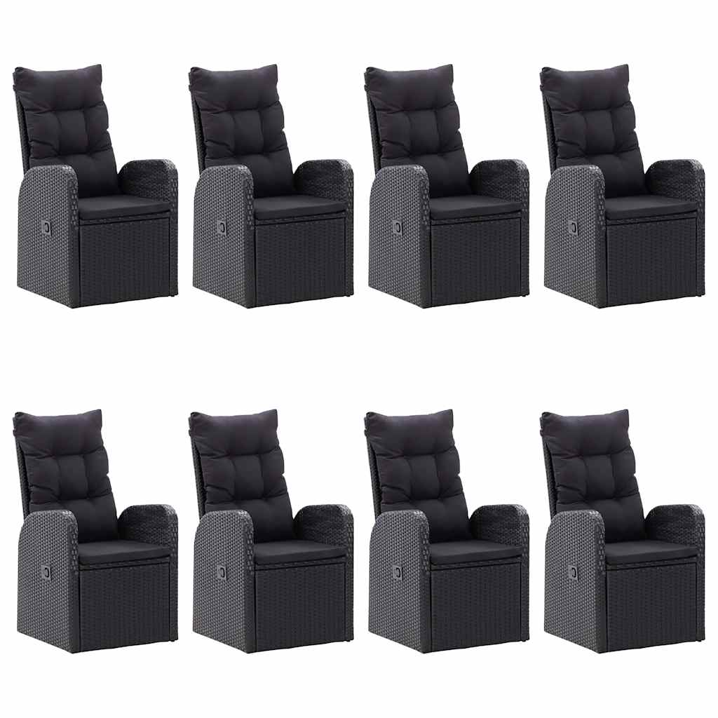 9-dijelni vrtni blagovaonski set crni