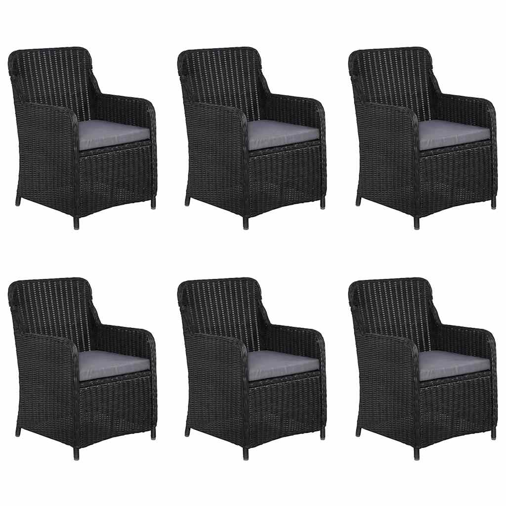 7-dijelni vrtni blagovaonski set crni