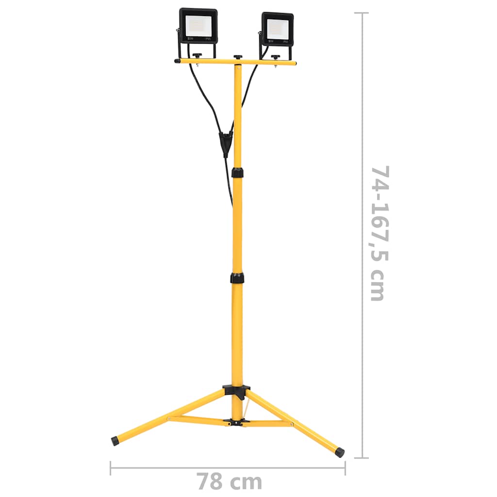 LED reflektor sa stativom 2 x 20 W topli bijeli