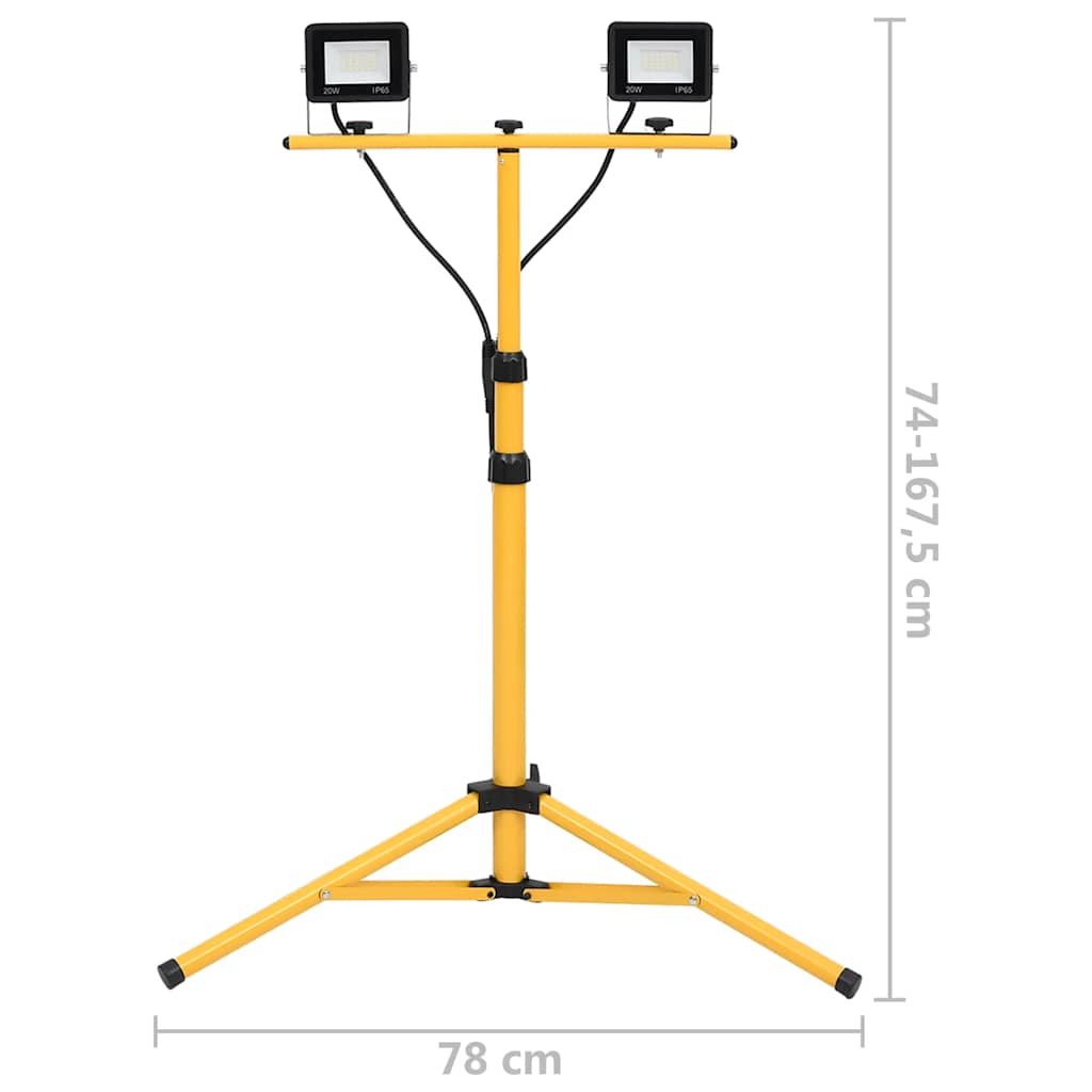 LED reflektor sa stativom 2 x 20 W hladni bijeli