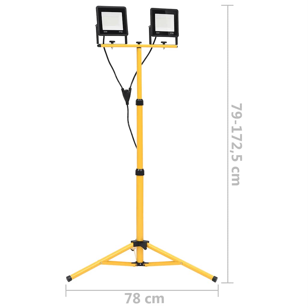 LED reflektor sa stativom 2 x 50 W hladni bijeli