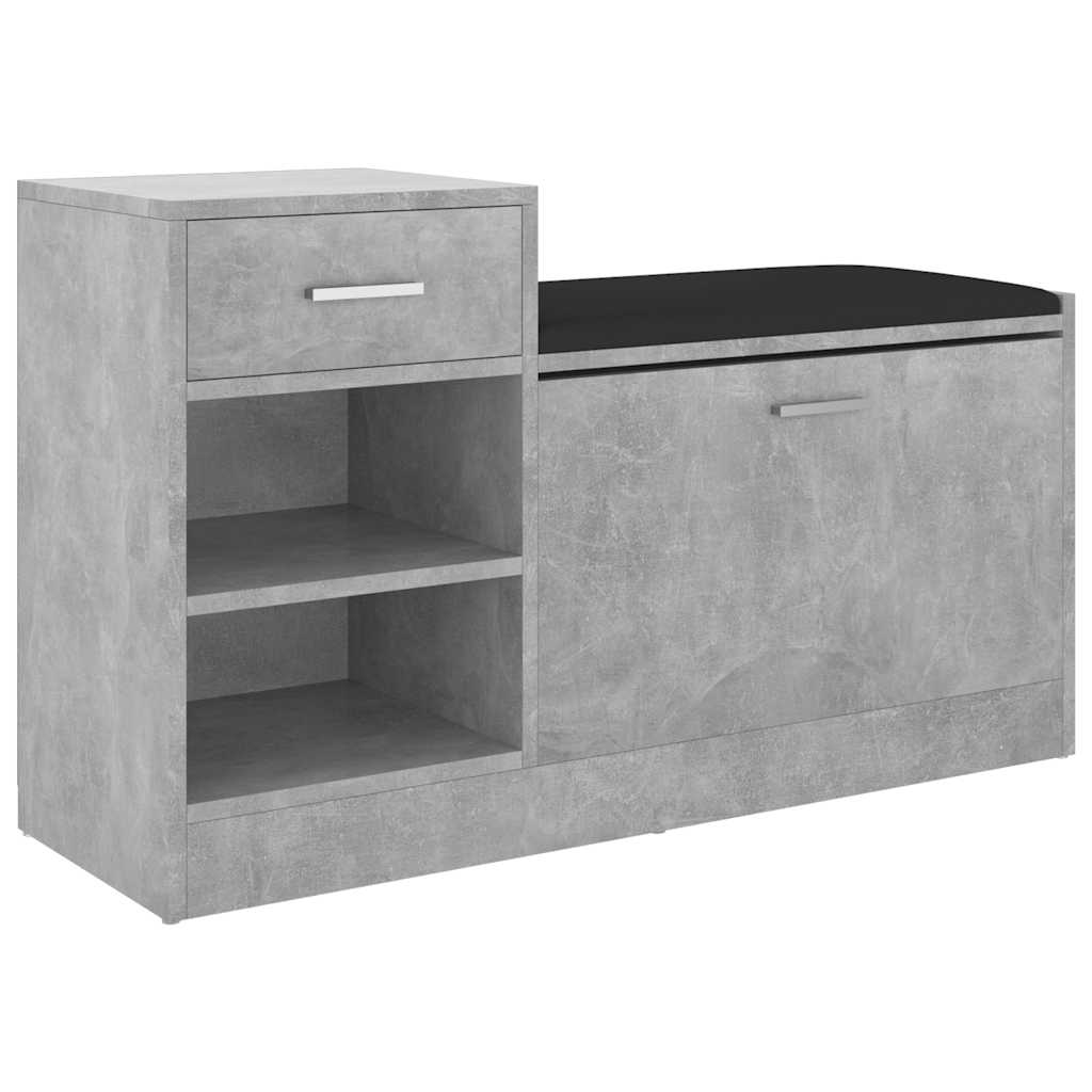 Klupa za cipele siva boja betona 94,5 x 31 x 57 cm drvena