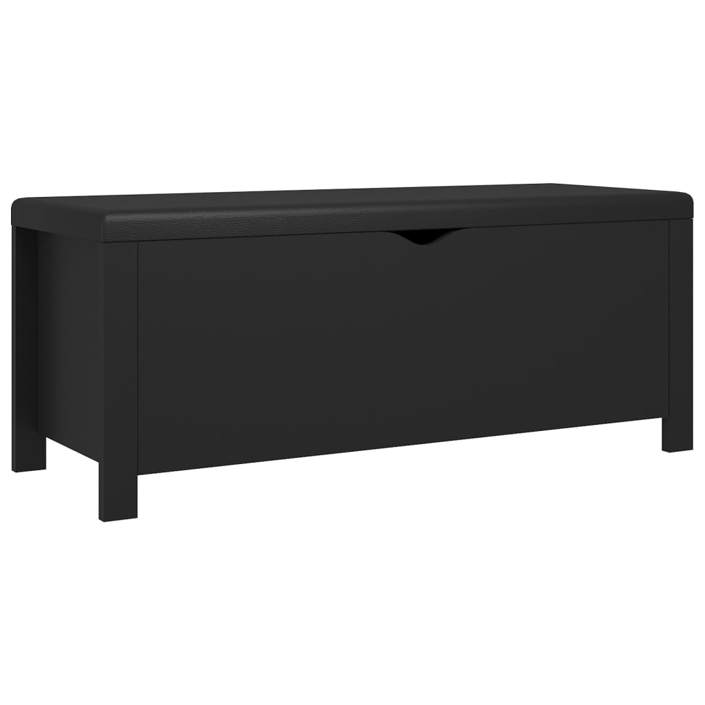 Kutija za pohranu s jastukom crna 105x40x45cm konstruirano drvo