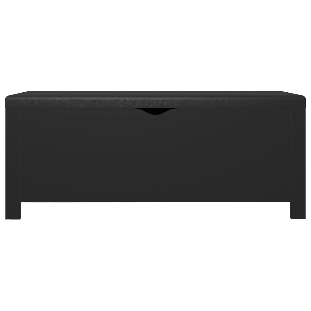Kutija za pohranu s jastukom crna 105x40x45cm konstruirano drvo