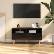 TV ormarić visoki sjaj crni 90 x 40 x 48,5 cm konstruirano drvo