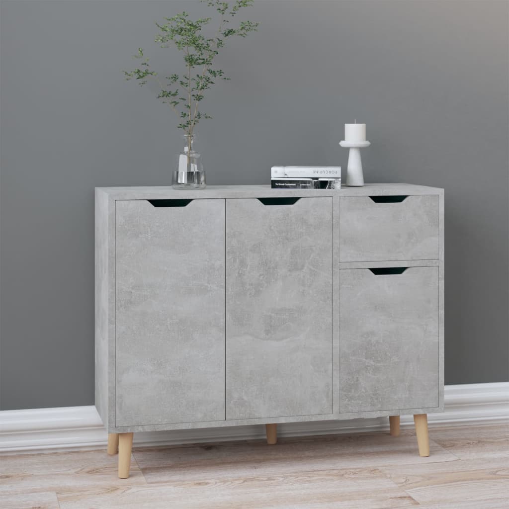 Komoda siva boja betona 90 x 30 x 72 cm konstruirano drvo
