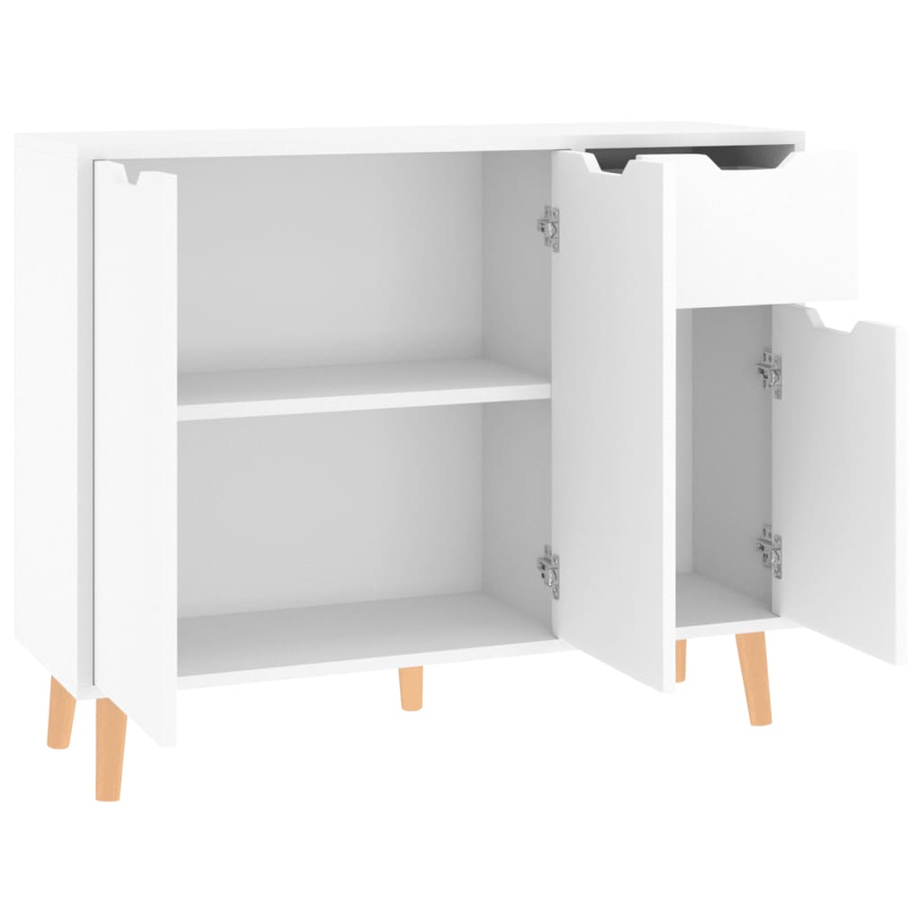 Komoda visoki sjaj bijela 90 x 30 x 72 cm od konstruiranog drva