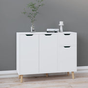 Komoda visoki sjaj bijela 90 x 30 x 72 cm od konstruiranog drva