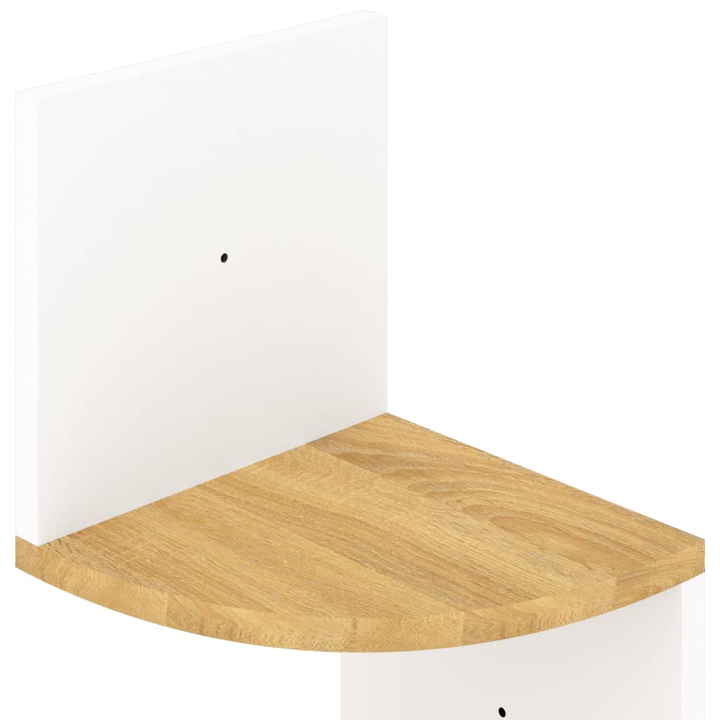 Zidne kutne police bijele i hrast 19x19x123cm konstruirano drvo