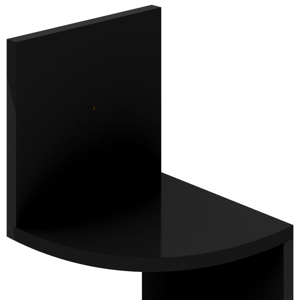 Zidne kutne police sjajne crne 19x19x123 cm konstruirano drvo