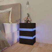 LED noćni ormarić crni 45 x 35 x 67 od konstruiranog drva