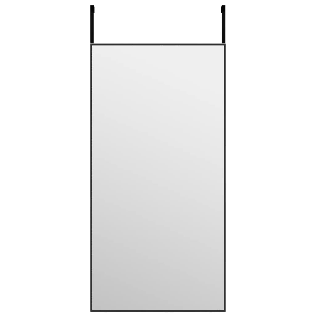 Ogledalo za vrata crno 40 x 80 cm od stakla i aluminija