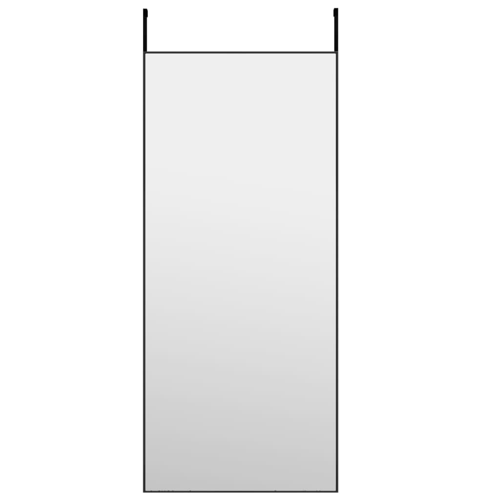 Ogledalo za vrata crno 40 x 100 cm od stakla i aluminija