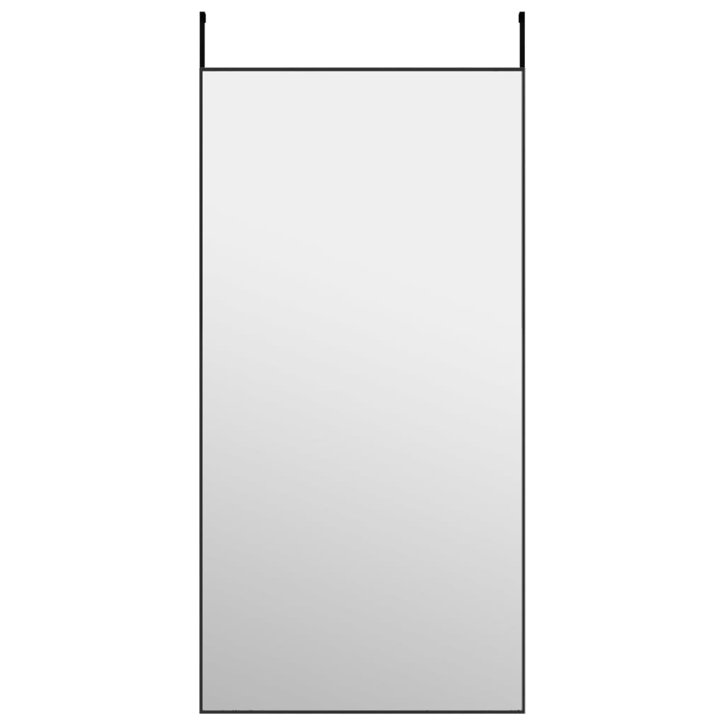 Ogledalo za vrata crno 50 x 100 cm od stakla i aluminija