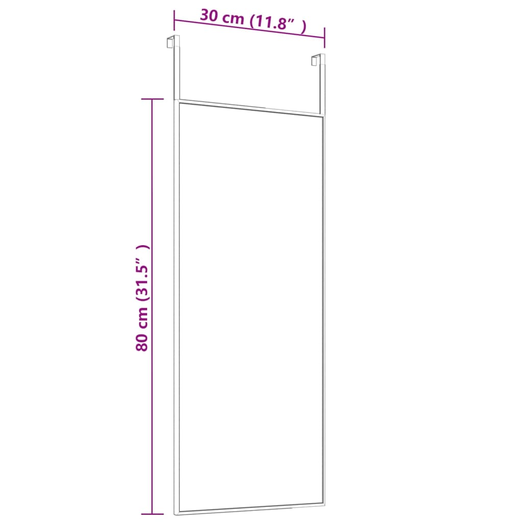 Ogledalo za vrata zlatno 30 x 80 cm od stakla i aluminija