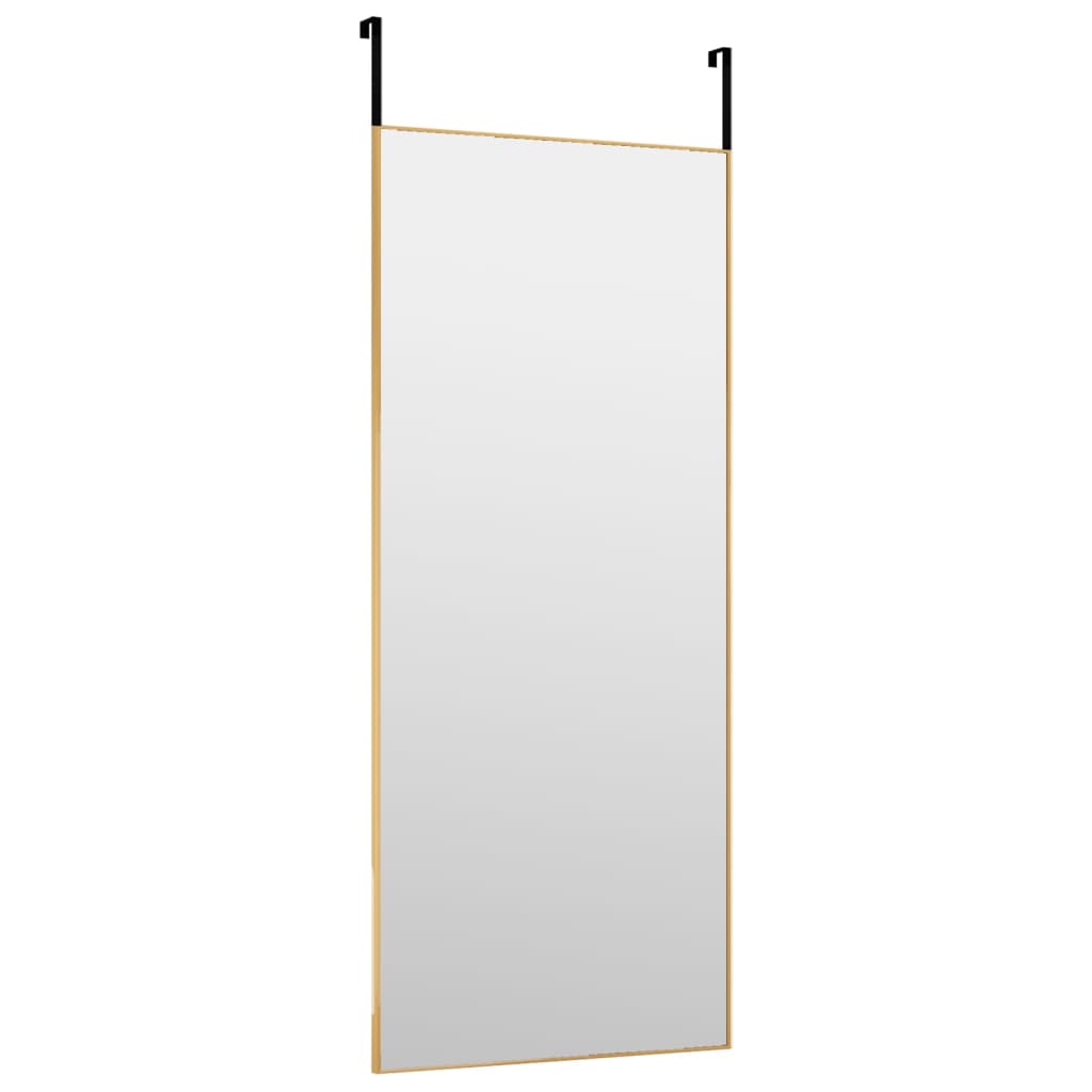 Ogledalo za vrata zlatno 40 x 100 cm od stakla i aluminija