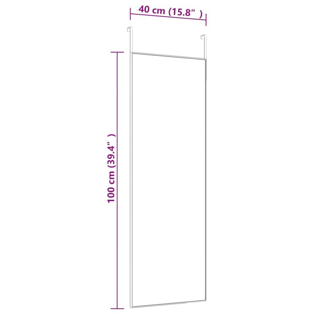 Ogledalo za vrata zlatno 40 x 100 cm od stakla i aluminija