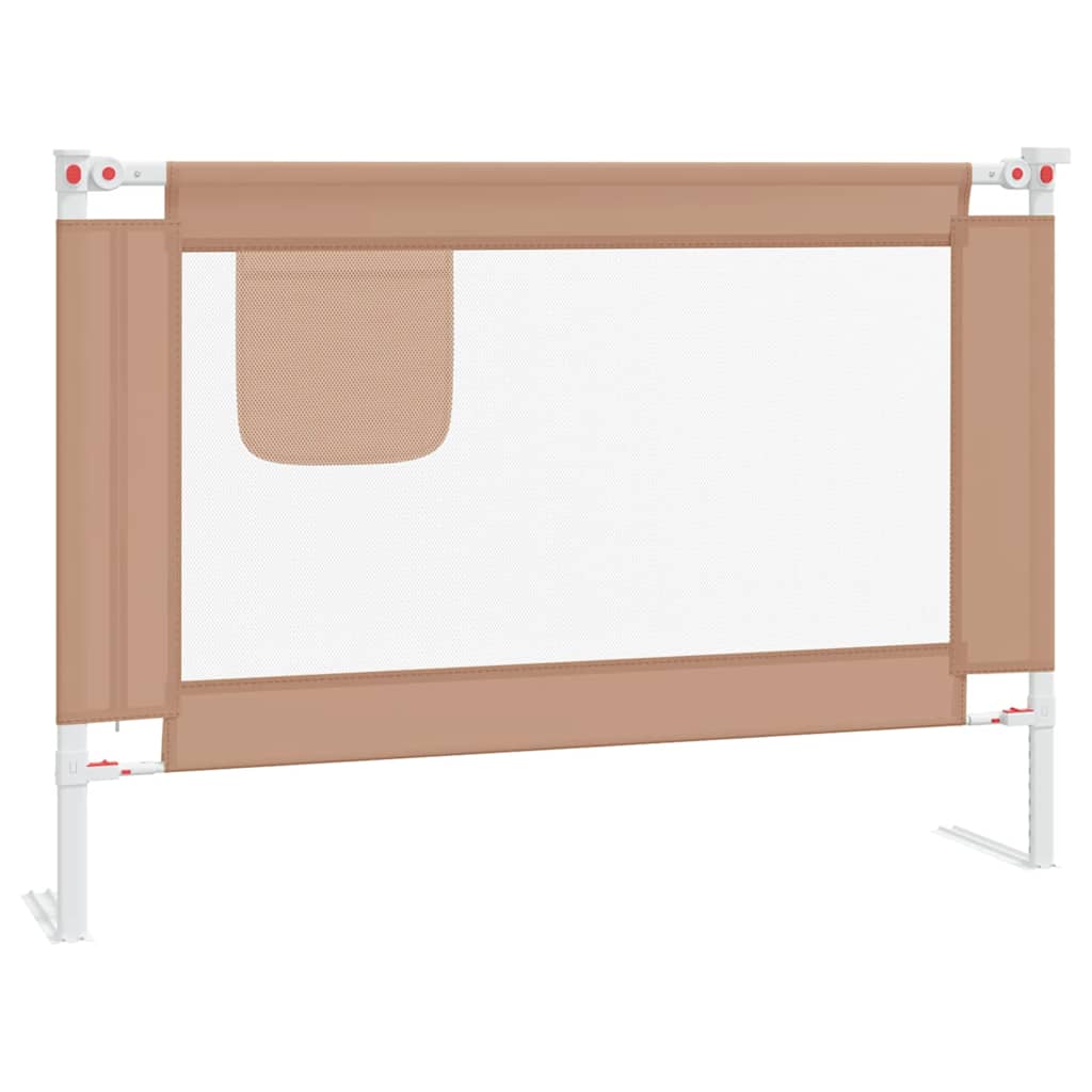 Sigurnosna ograda za dječji krevet smeđe-siva 90x25 cm tkanina