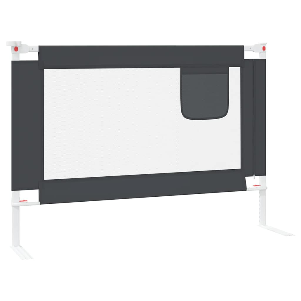 Sigurnosna ogradica za dječji krevet tamnosiva 90x25 cm tkanina
