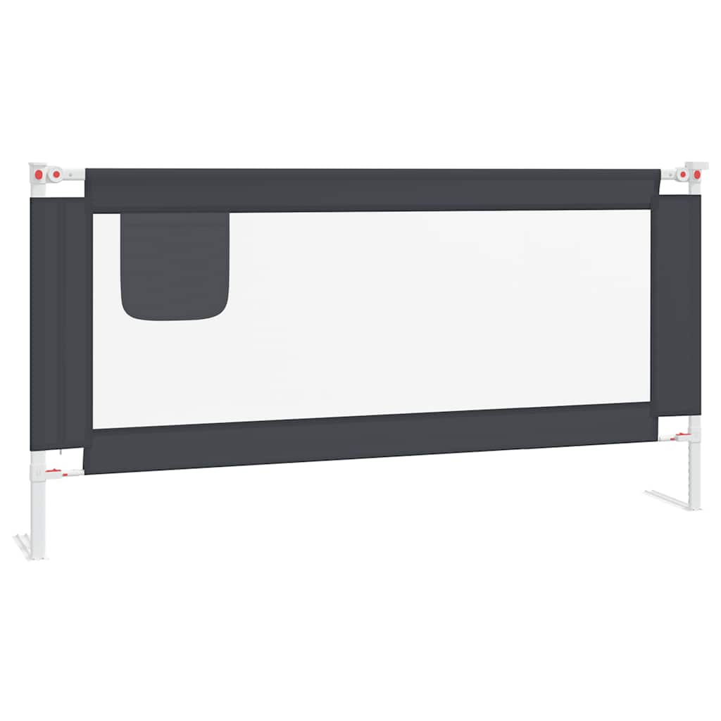Sigurnosna ograda za dječji krevet tamnosiva 180x25 cm tkanina