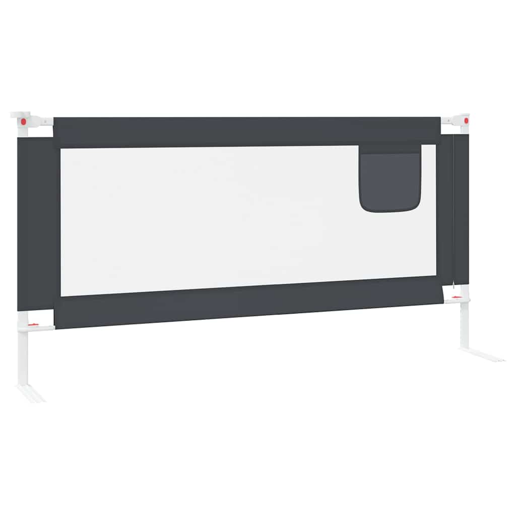 Sigurnosna ograda za dječji krevet tamnosiva 180x25 cm tkanina