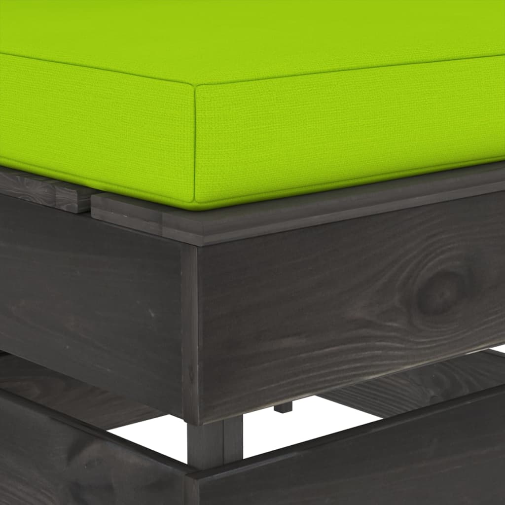 Modularna srednja sofa s jastucima od sivo impregniranog drva