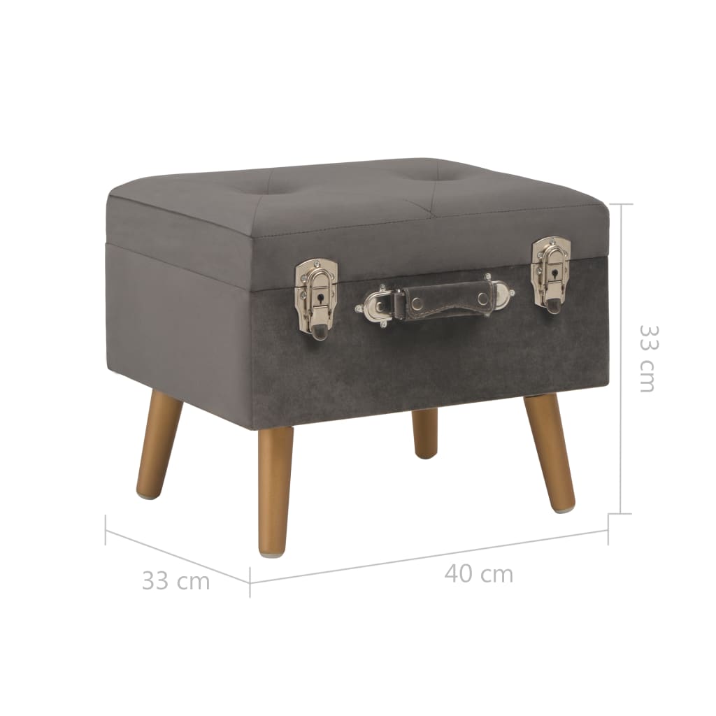 Tabure za pohranu 40 cm sivi baršunasti