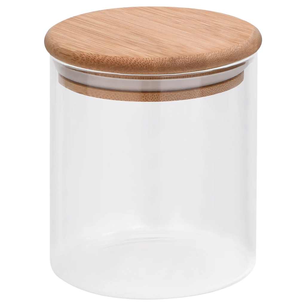 Staklenke za pohranu s poklopcima od bambusa 10 kom 600 ml