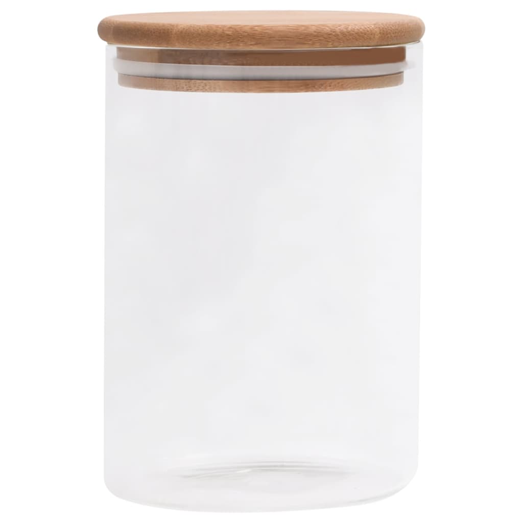 Staklenke za pohranu s poklopcima od bambusa 4 kom 800 ml