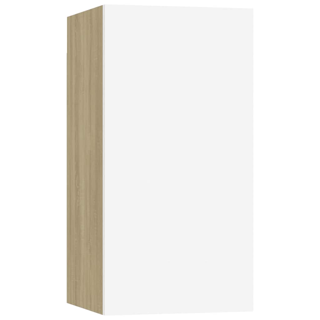 TV ormarić bijeli i hrast 30,5 x 30 x 60 cm konstruirano drvo