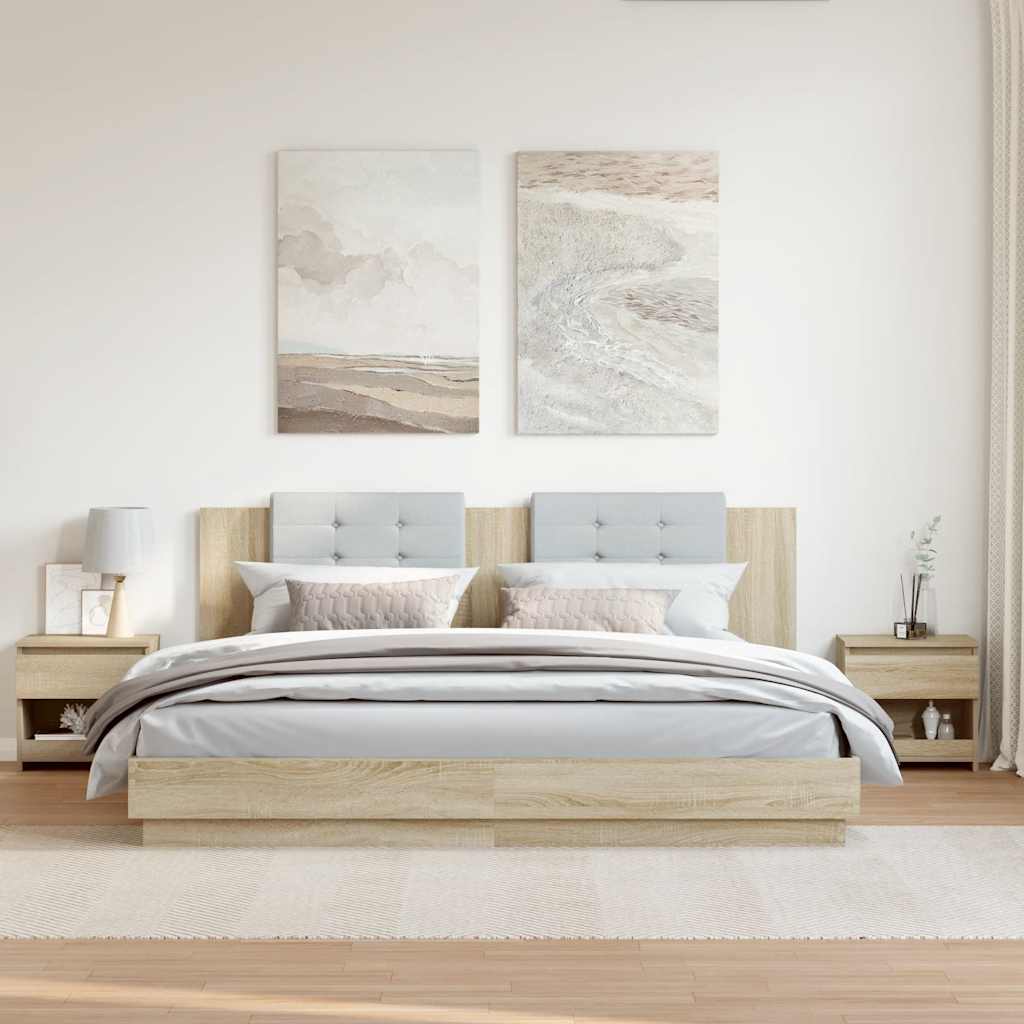 Noćni ormarići 2 kom boja hrasta 40x30x39 cm konstruirano drvo