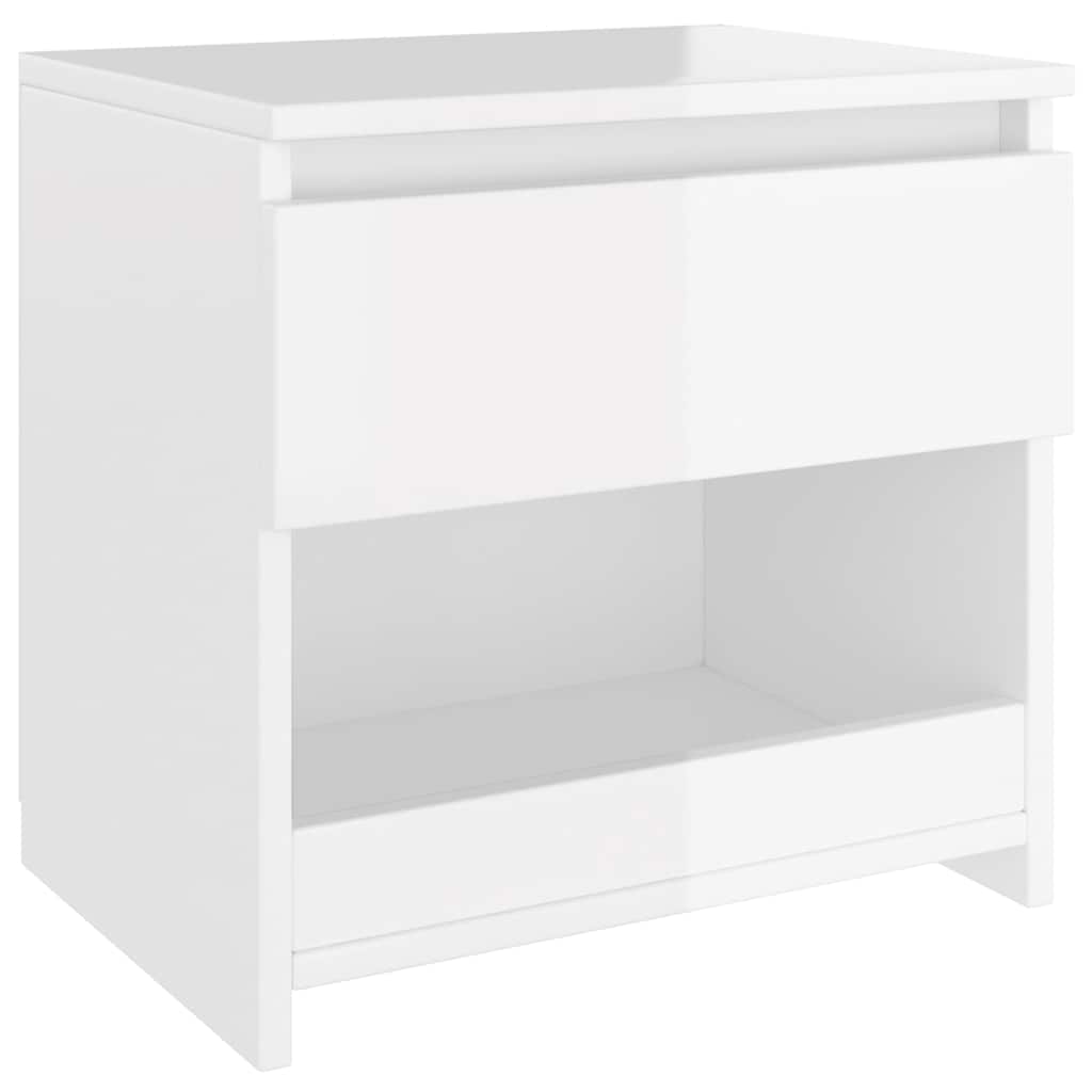 Noćni ormarić 2 kom sjajni bijeli 40x30x39 cm konstruirano drvo